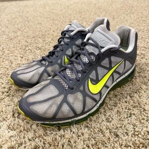 Nike Air Max 2011 Mens Size 11.5 Cool Gray/Neon Lime Athletic Running Shoes